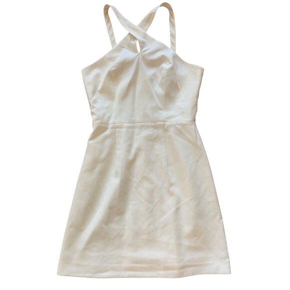 French Connection Whisper Xover Halter Neck Dress Style 71MZV Summer White Size - Picture 1 of 9